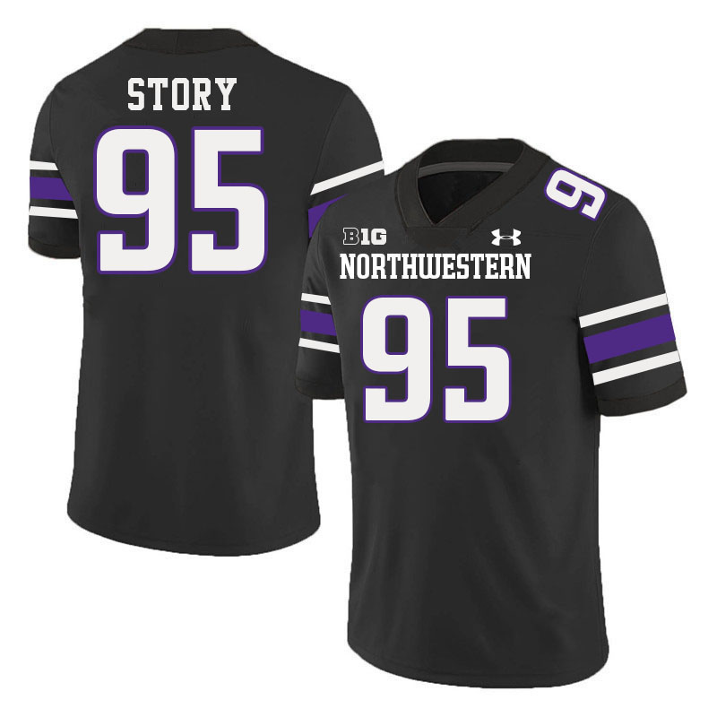 Northwestern Wildcats #95 Najee Story College Football Jerseys Stitched-Black